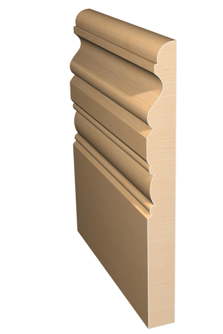 Three dimensional rendering of custom base wood molding BAPL88 made by Public Lumber Company in Detroit.
