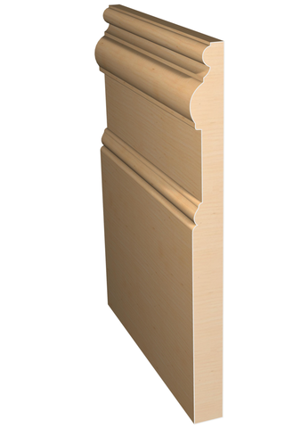 Three dimensional rendering of custom base wood molding BAPL91 made by Public Lumber Company in Detroit.