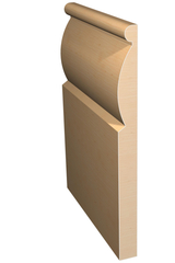 Three dimensional rendering of custom base wood molding BAPL9181 made by Public Lumber Company in Detroit.