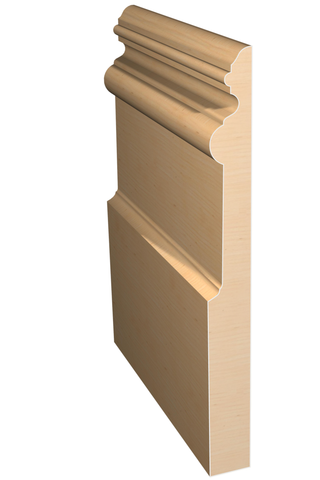 Three dimensional rendering of custom base wood molding BAPL98 made by Public Lumber Company in Detroit.