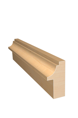 Three dimensional rendering of transitional stock backband wood molding BBPL19 made by Public Lumber Company in Detroit.