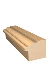 Three dimensional rendering of custom backband wood molding BBPL20 made by Public Lumber Company in Detroit.