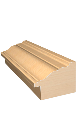 Three dimensional rendering of custom backband wood molding BBPL29 made by Public Lumber Company in Detroit.