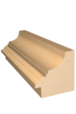 Three dimensional rendering of custom backband wood molding BBPL31 made by Public Lumber Company in Detroit.
