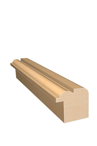 Three dimensional rendering of custom backband wood molding BBPL56 made by Public Lumber Company in Detroit.