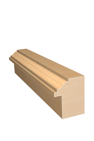 Three dimensional rendering of custom backband wood molding BBPL77 made by Public Lumber Company in Detroit.