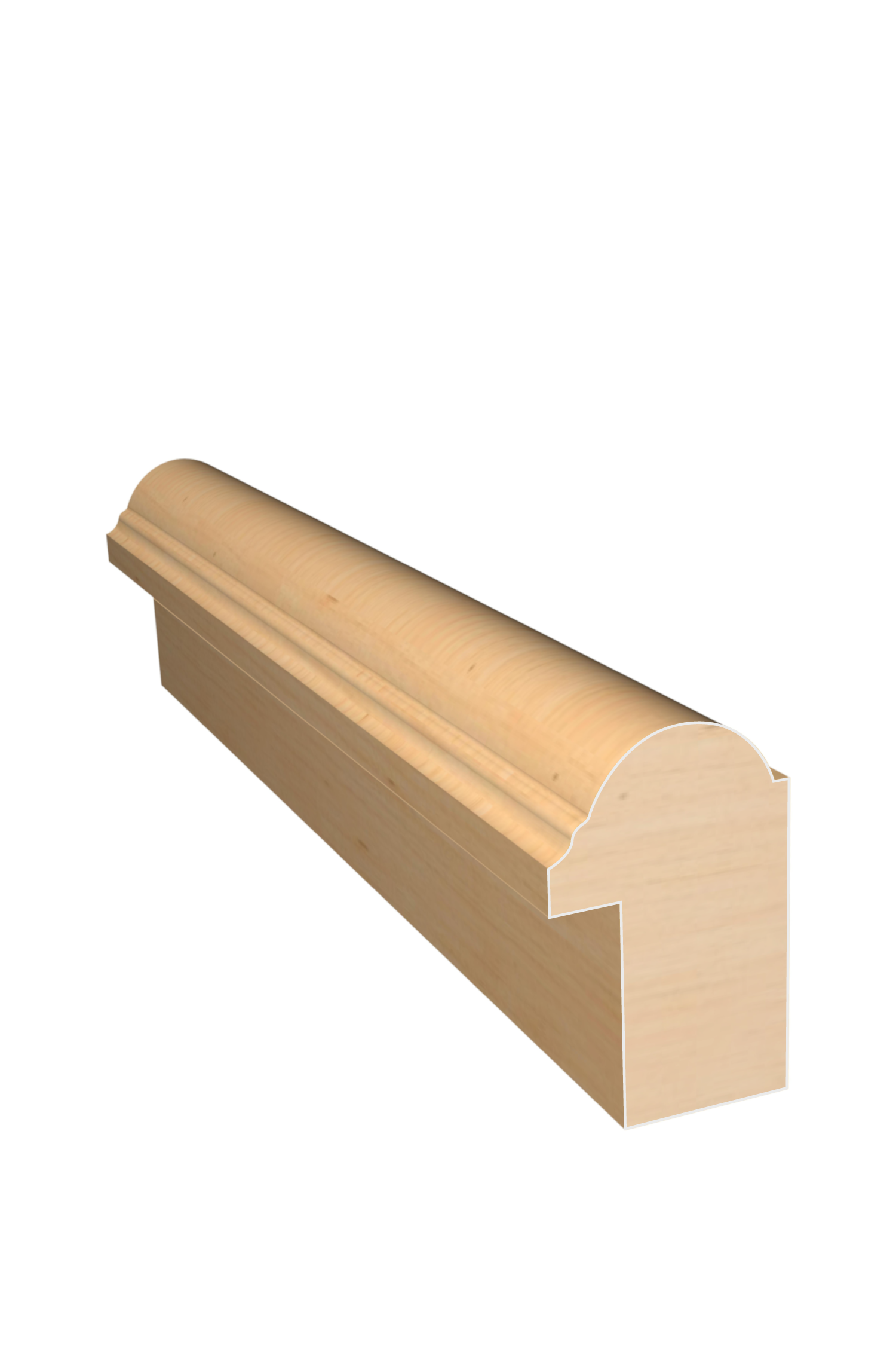 Three dimensional rendering of custom backband wood molding BBPL83 made by Public Lumber Company in Detroit.