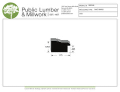 Technical drawing of a molding profile with Public Lumber & Millwork branding.