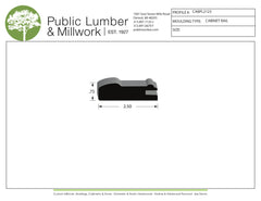 3/4"x2-1/2" Cabinet Rail CABPL2123