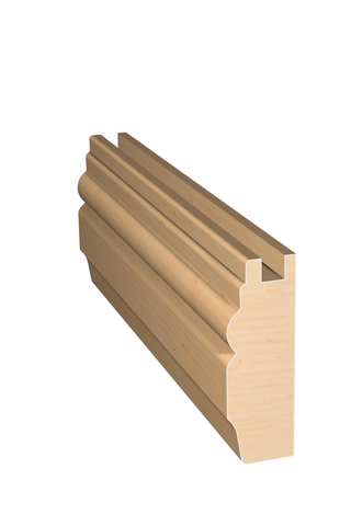 Three dimensional rendering of custom cabinet rail wood molding CABPL2142 made by Public Lumber Company in Detroit.
