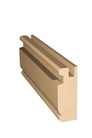 Three dimensional rendering of custom cabinet rail wood molding CABPL2143 made by Public Lumber Company in Detroit.