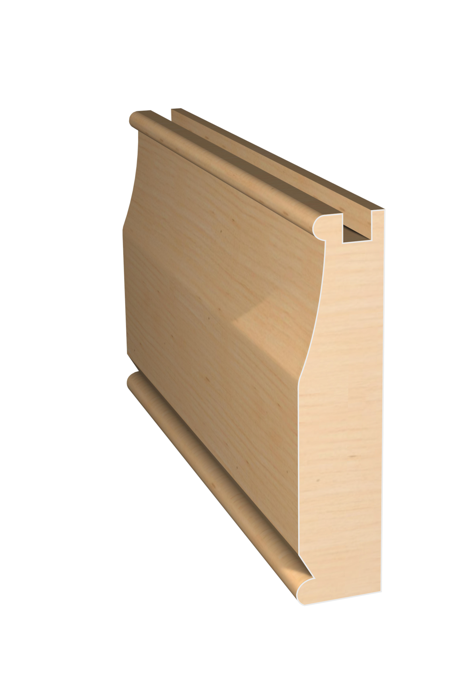 Three dimensional rendering of custom cabinet rail wood molding CABPL3121 made by Public Lumber Company in Detroit.