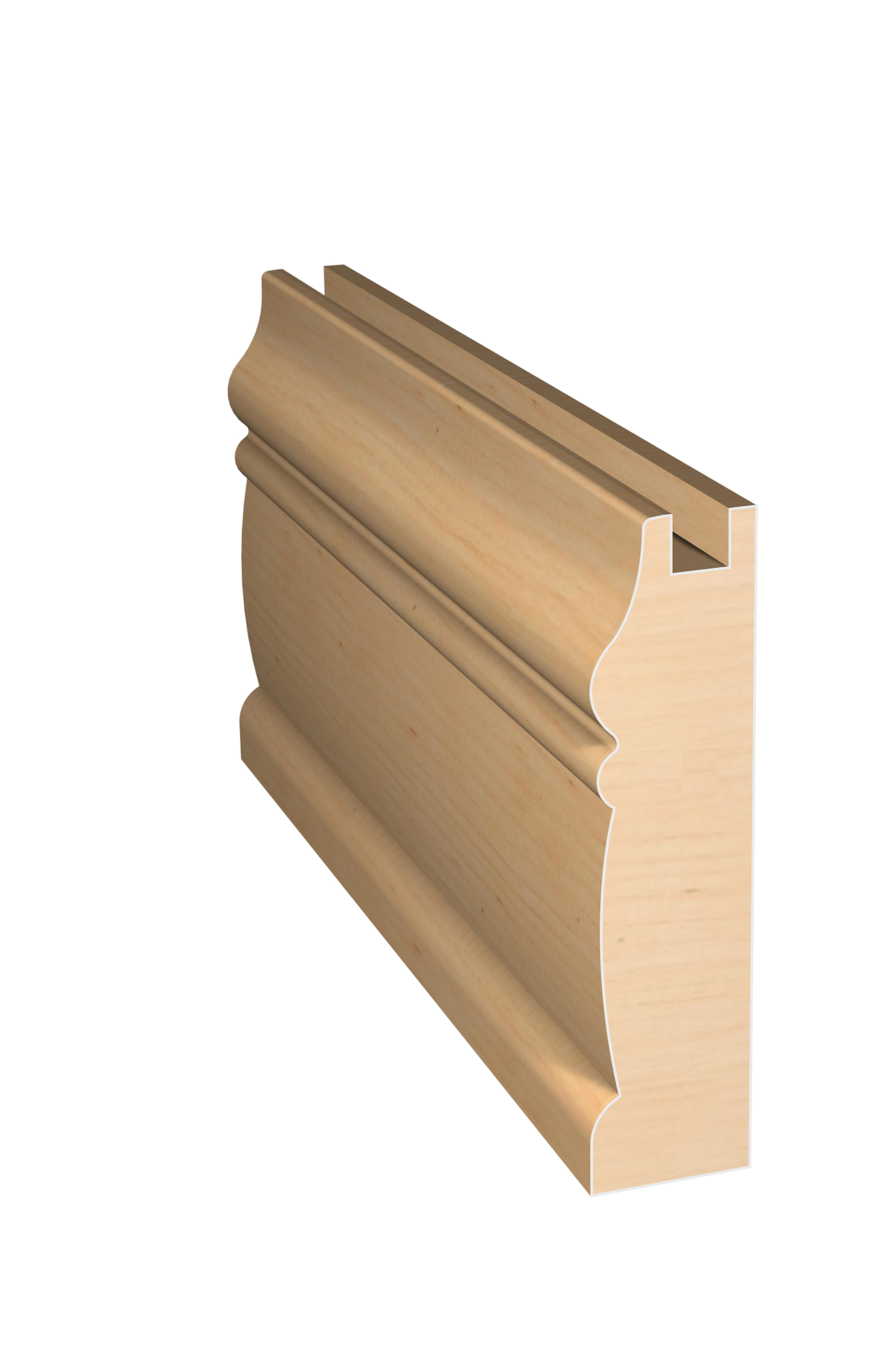 Three dimensional rendering of custom cabinet rail wood molding CABPL37 made by Public Lumber Company in Detroit.