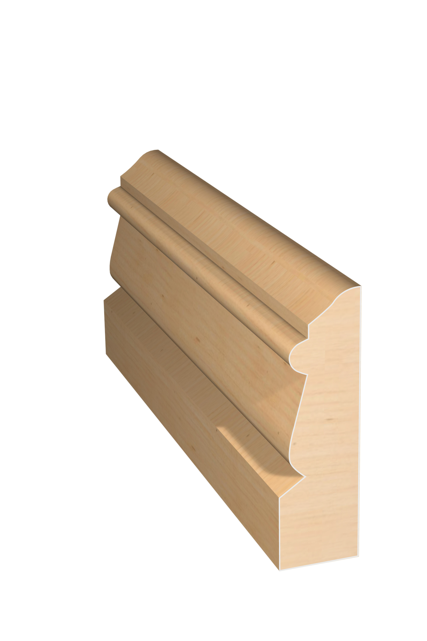 Three dimensional rendering of custom casing wood molding CAPL21218 made by Public Lumber Company in Detroit.