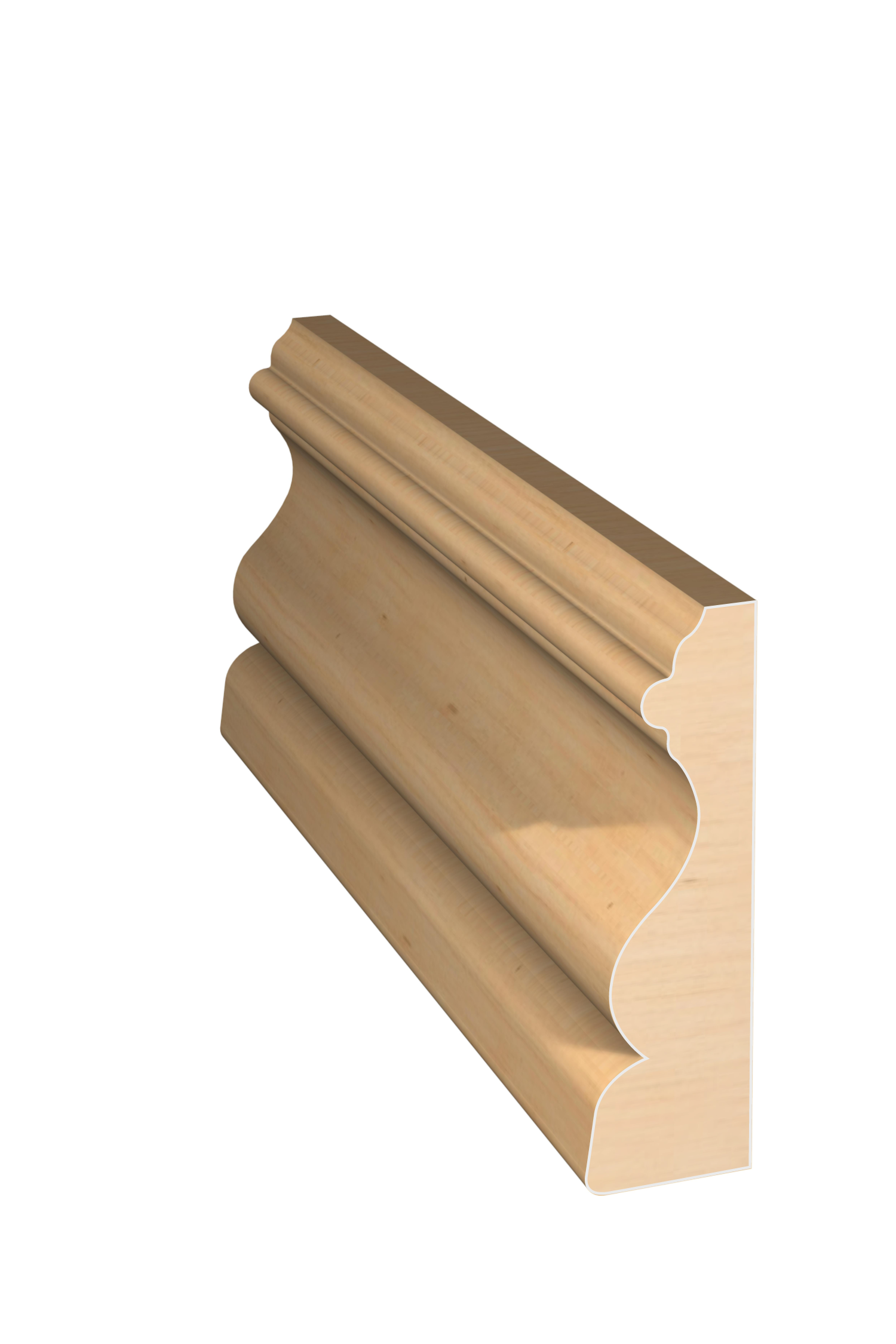 Three dimensional rendering of custom casing wood molding CAPL21224 made by Public Lumber Company in Detroit.