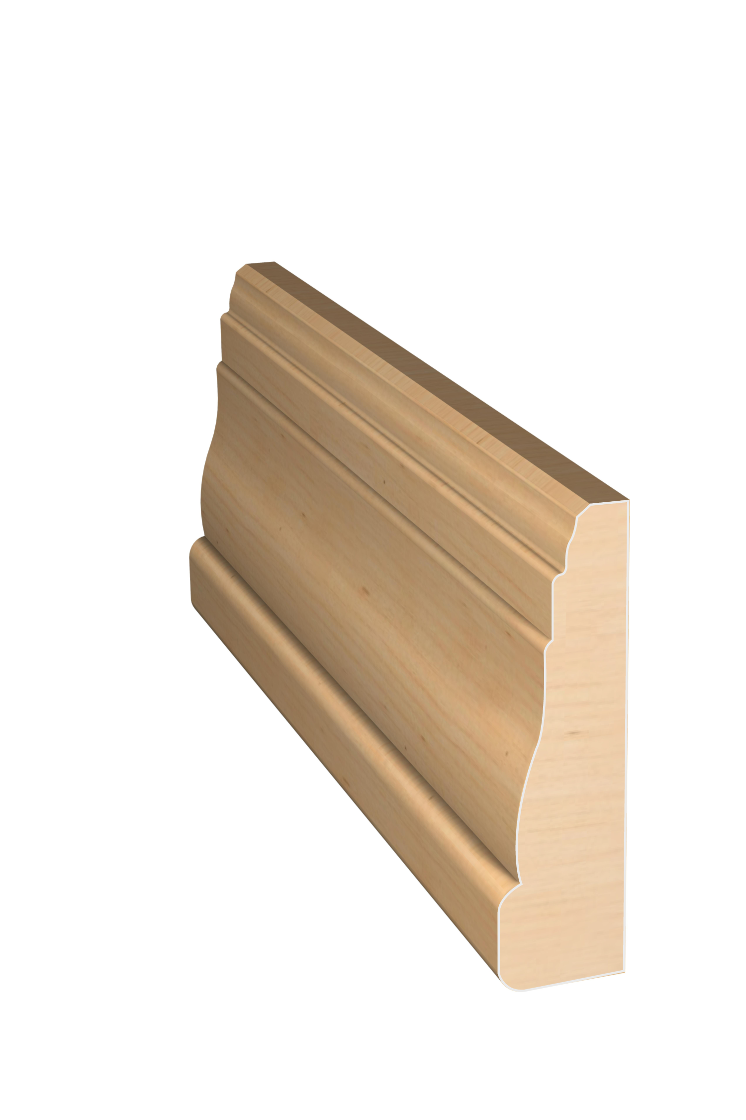 Three dimensional rendering of custom casing wood molding CAPL21224 made by Public Lumber Company in Detroit.