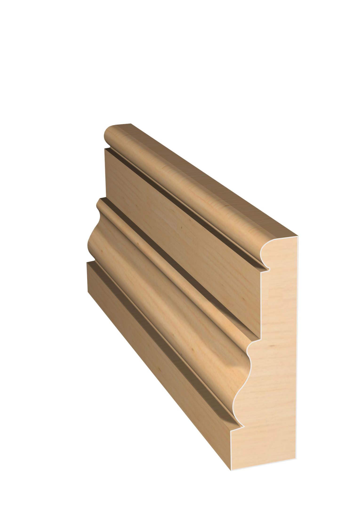Three dimensional rendering of custom casing wood molding CAPL2123 made by Public Lumber Company in Detroit.