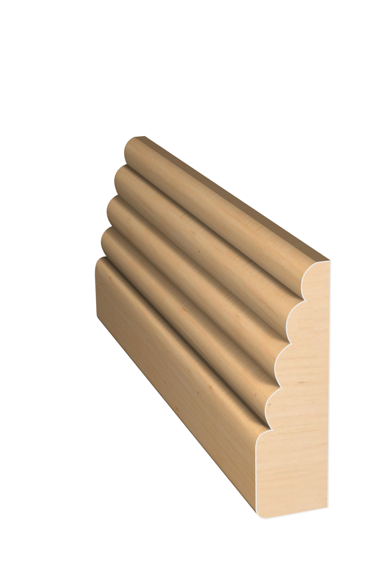 Three dimensional rendering of custom casing wood molding CAPL21235 made by Public Lumber Company in Detroit.