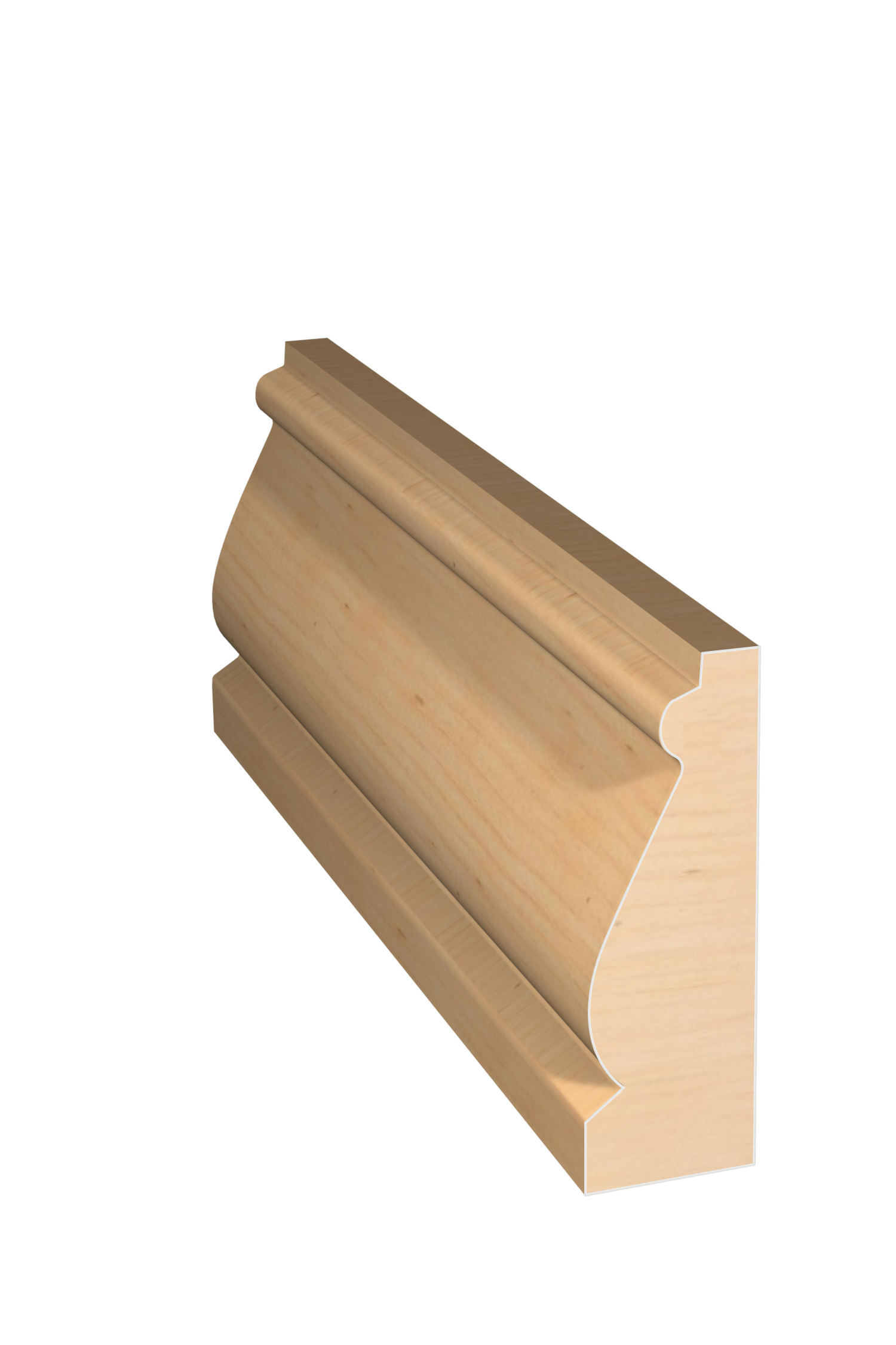 Three dimensional rendering of custom casing wood molding CAPL21412 made by Public Lumber Company in Detroit.