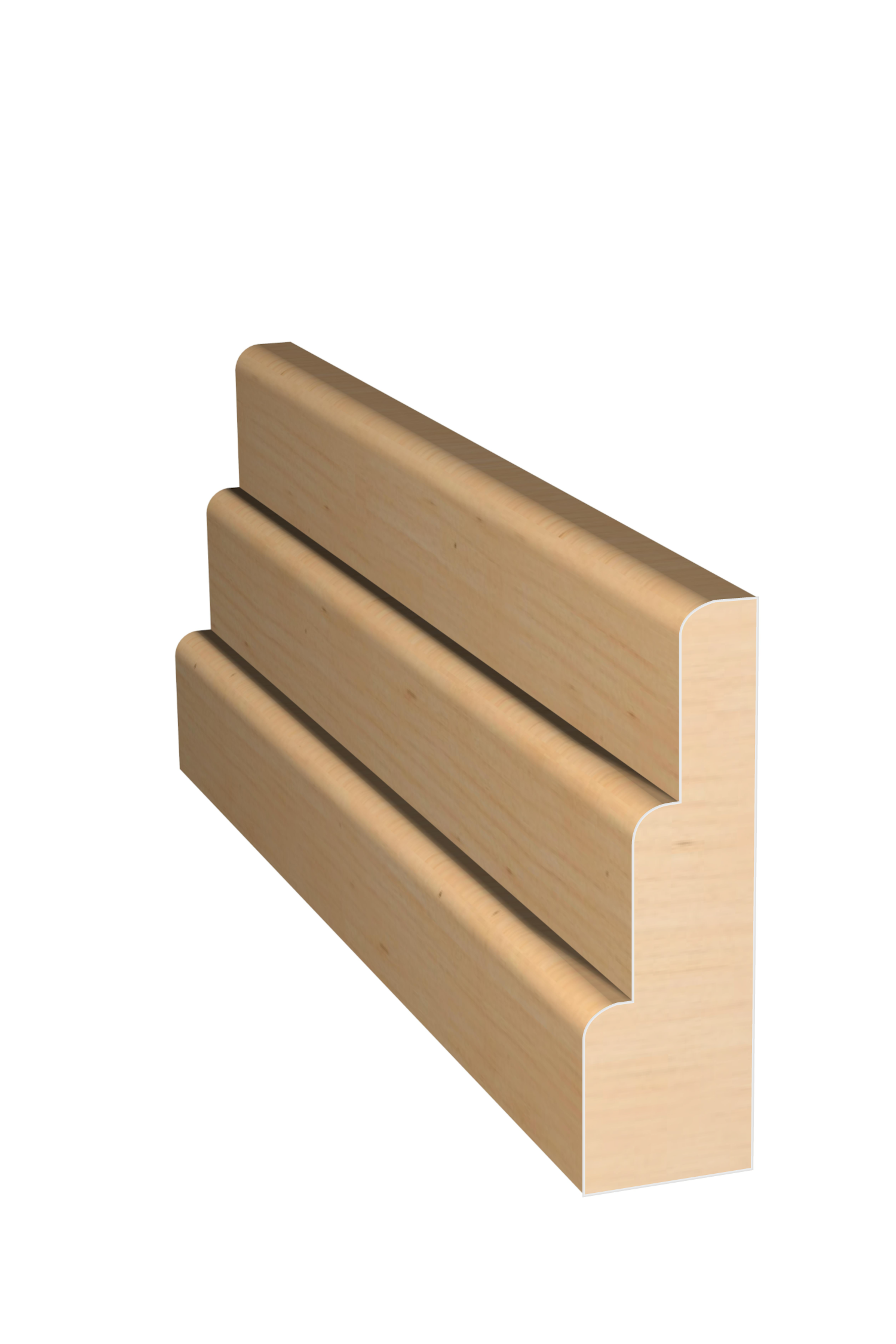 Three dimensional rendering of custom casing wood molding CAPL21418 made by Public Lumber Company in Detroit.