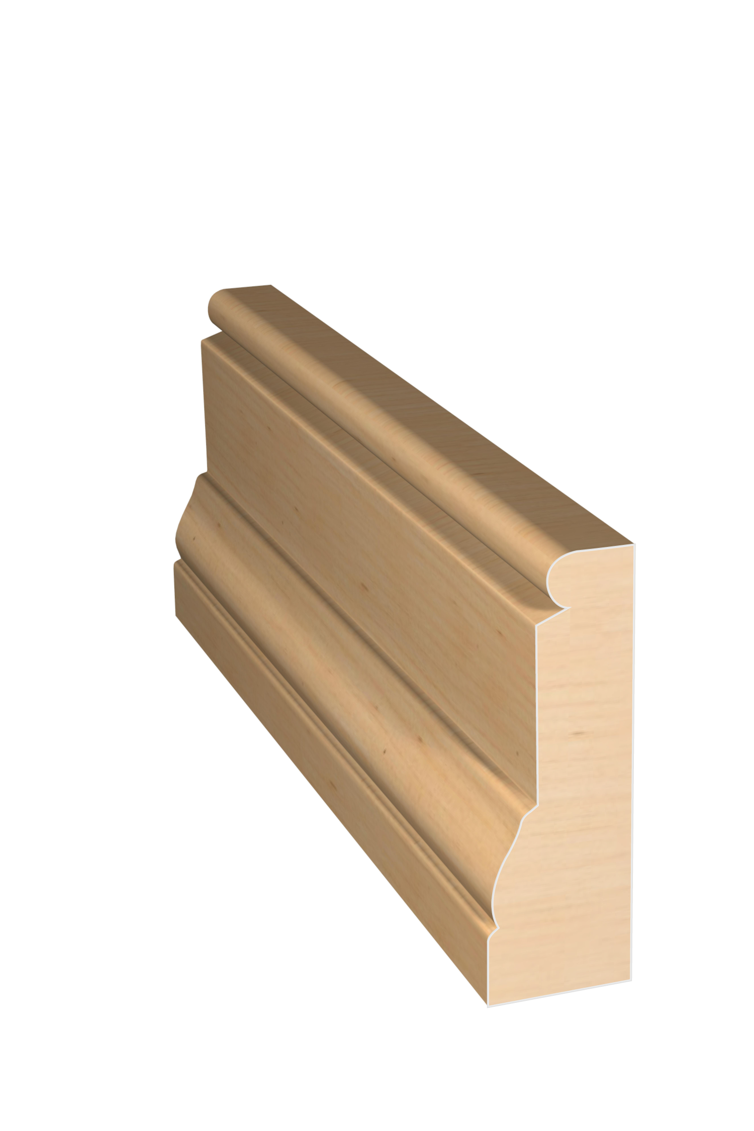 Three dimensional rendering of custom casing wood molding CAPL21419 made by Public Lumber Company in Detroit.