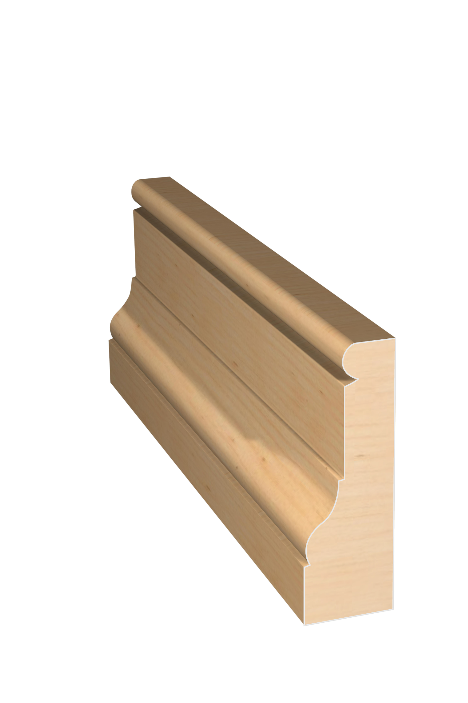 Three dimensional rendering of custom casing wood molding CAPL21421 made by Public Lumber Company in Detroit.