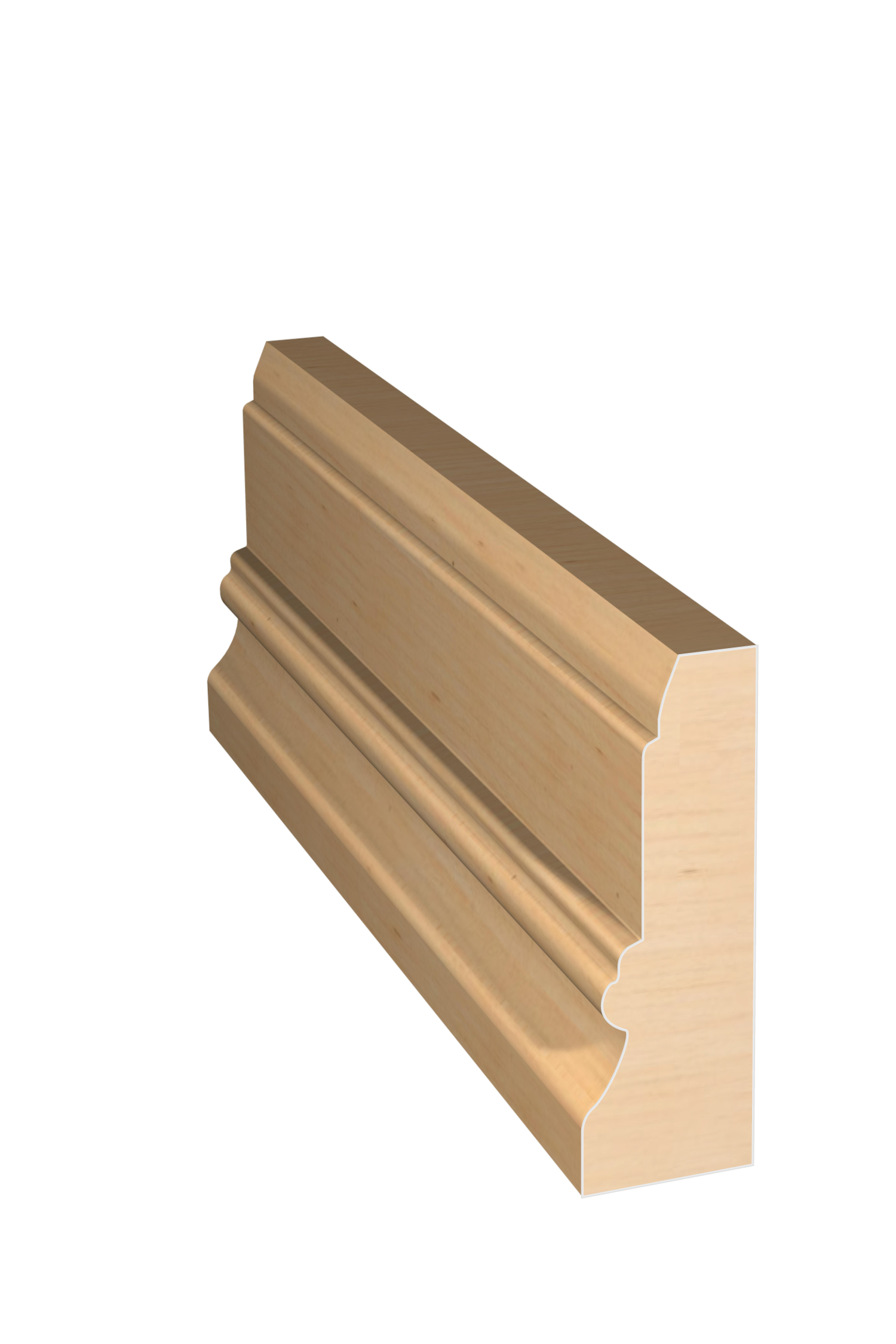 Three dimensional rendering of custom casing wood molding CAPL21425 made by Public Lumber Company in Detroit.