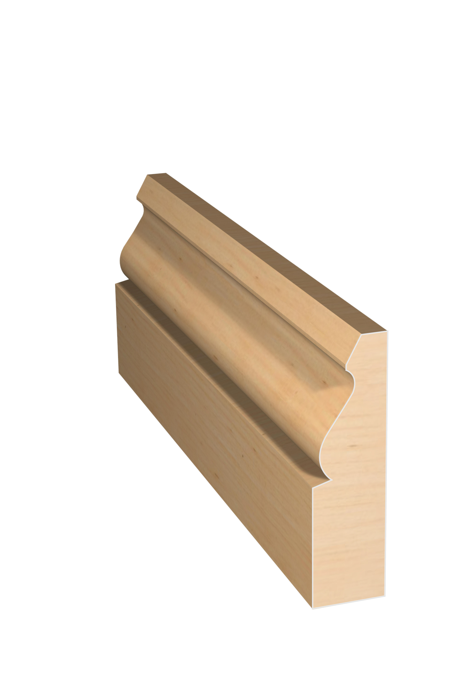Three dimensional rendering of custom casing wood molding CAPL21433 made by Public Lumber Company in Detroit.