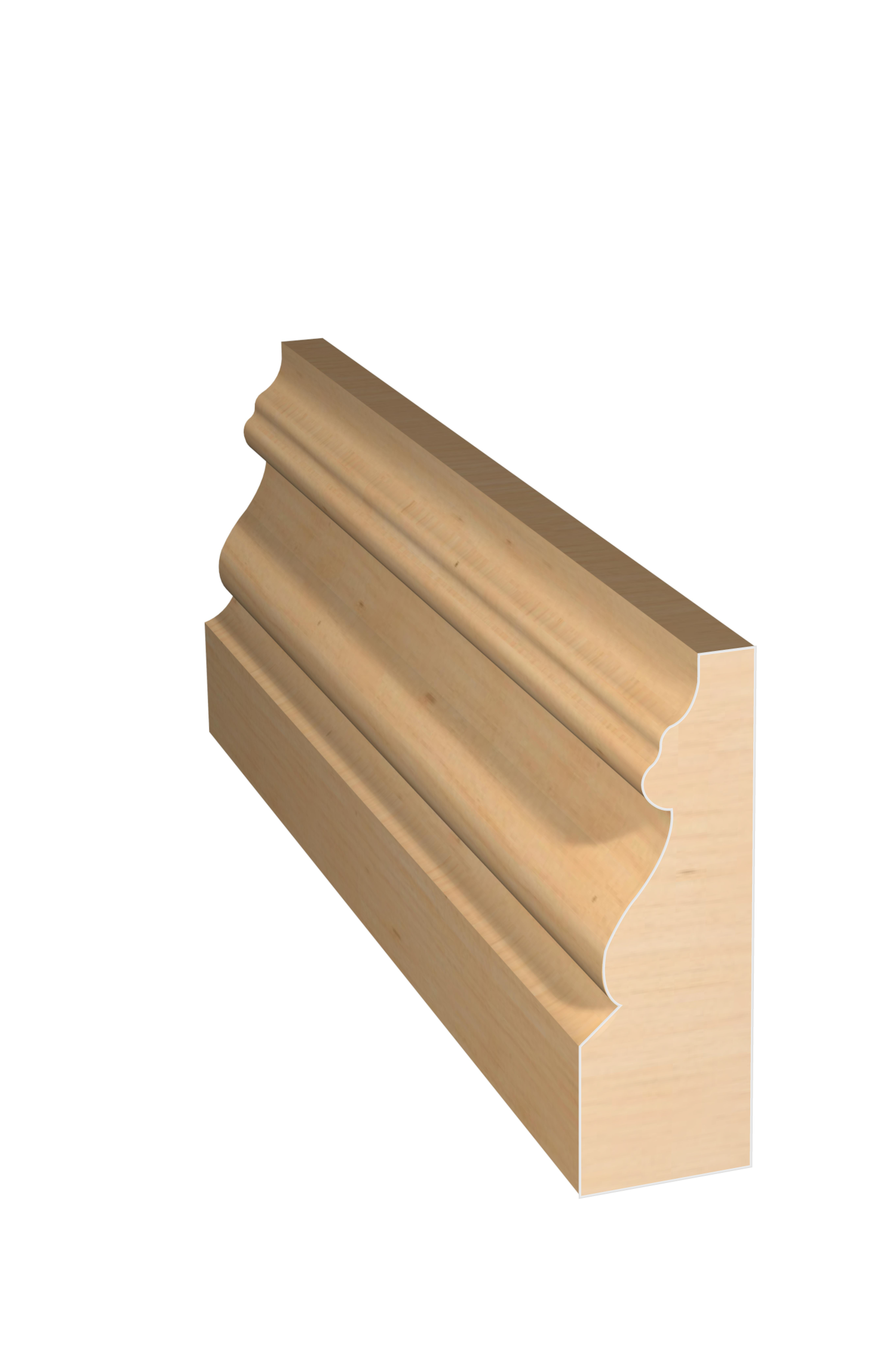Three dimensional rendering of custom casing wood molding CAPL21434 made by Public Lumber Company in Detroit.