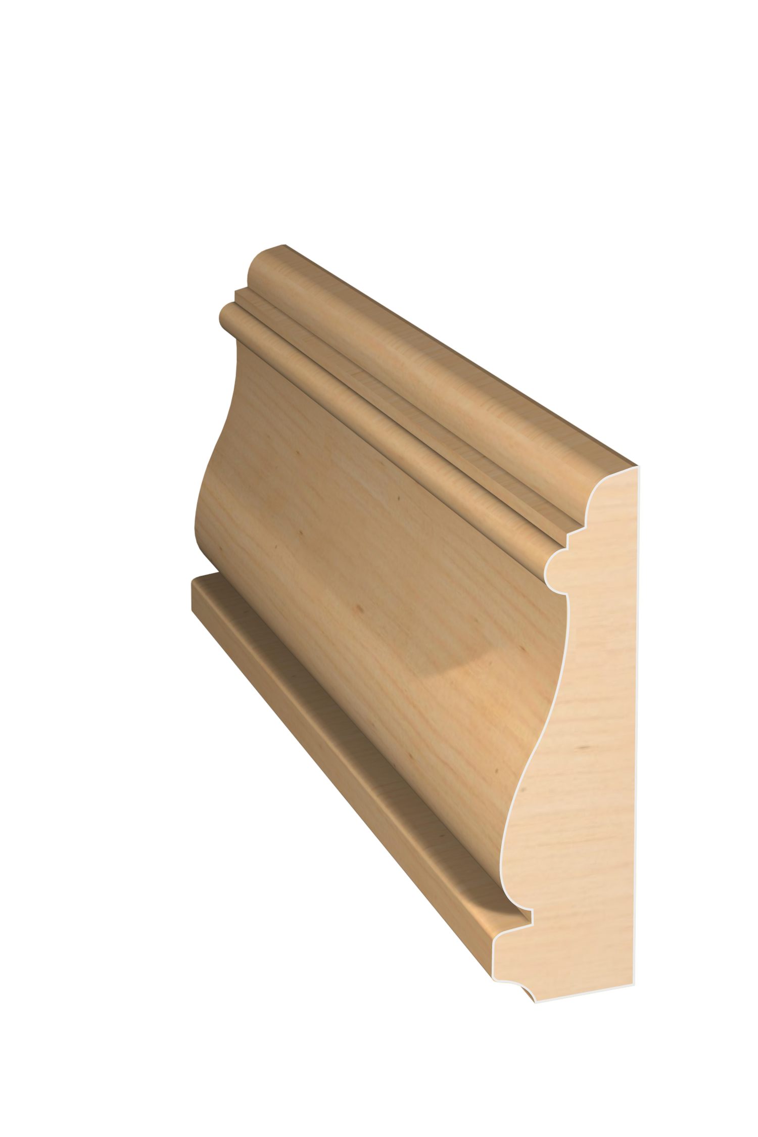 Three dimensional rendering of custom casing wood molding CAPL23415 made by Public Lumber Company in Detroit.