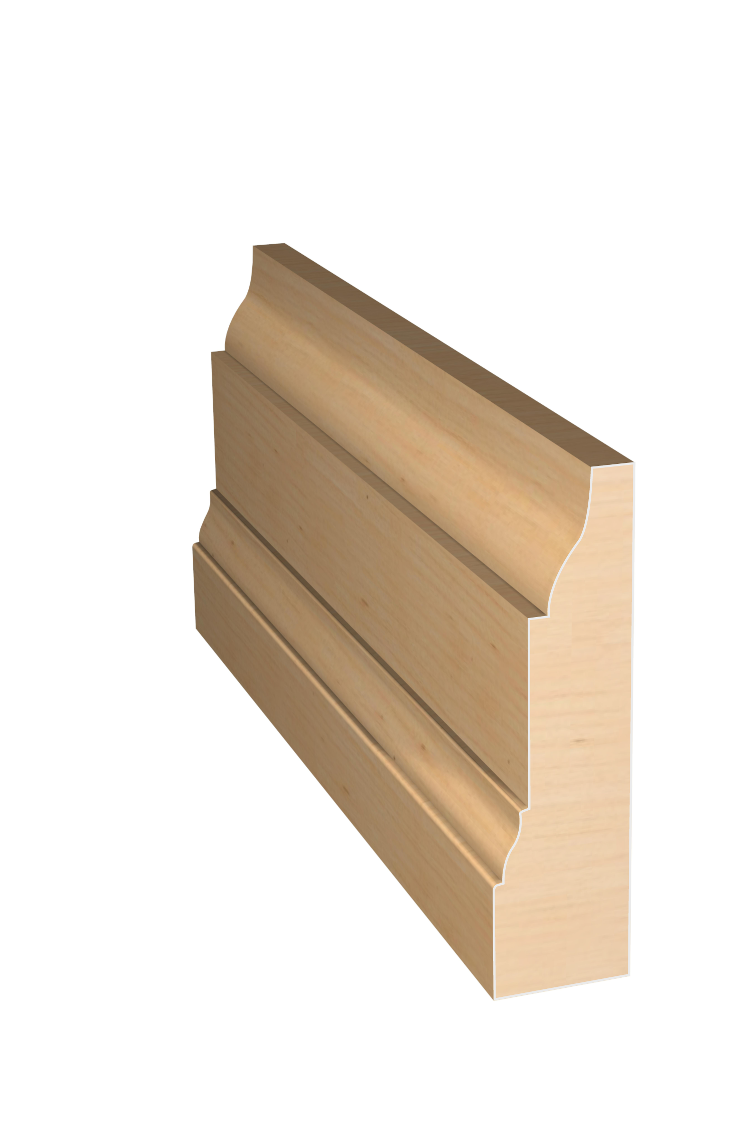 Three dimensional rendering of custom casing wood molding CAPL2343 made by Public Lumber Company in Detroit.