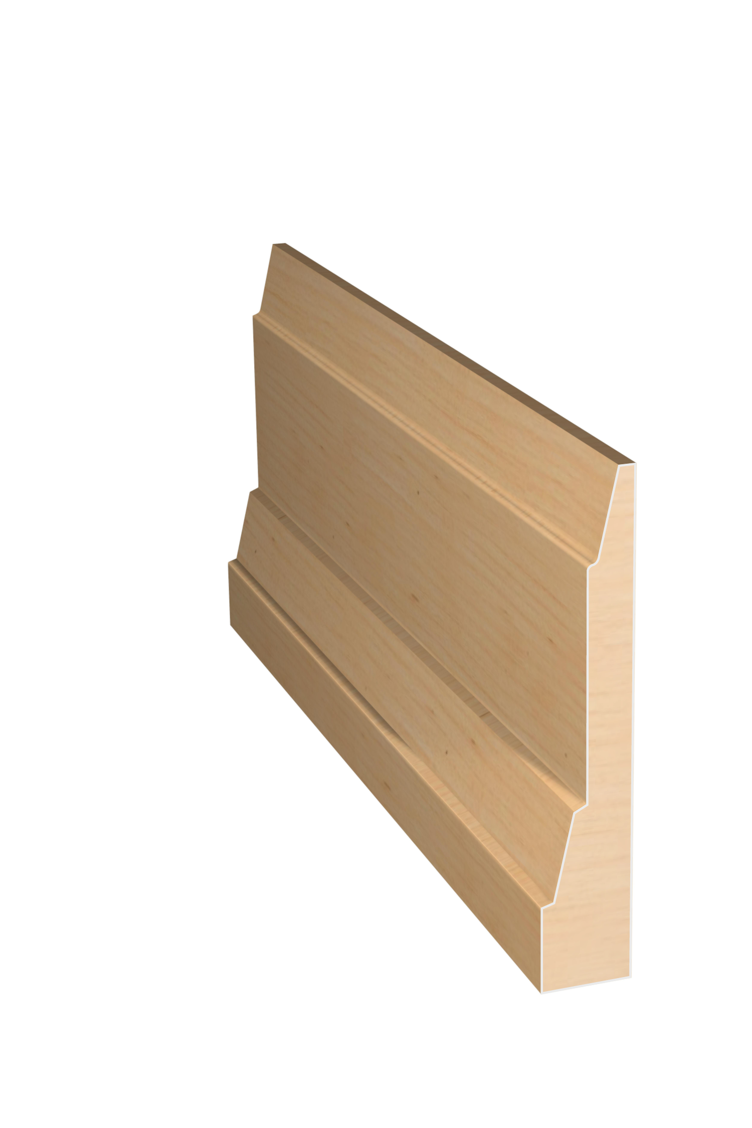 Three dimensional rendering of custom casing wood molding CAPL2349 made by Public Lumber Company in Detroit.