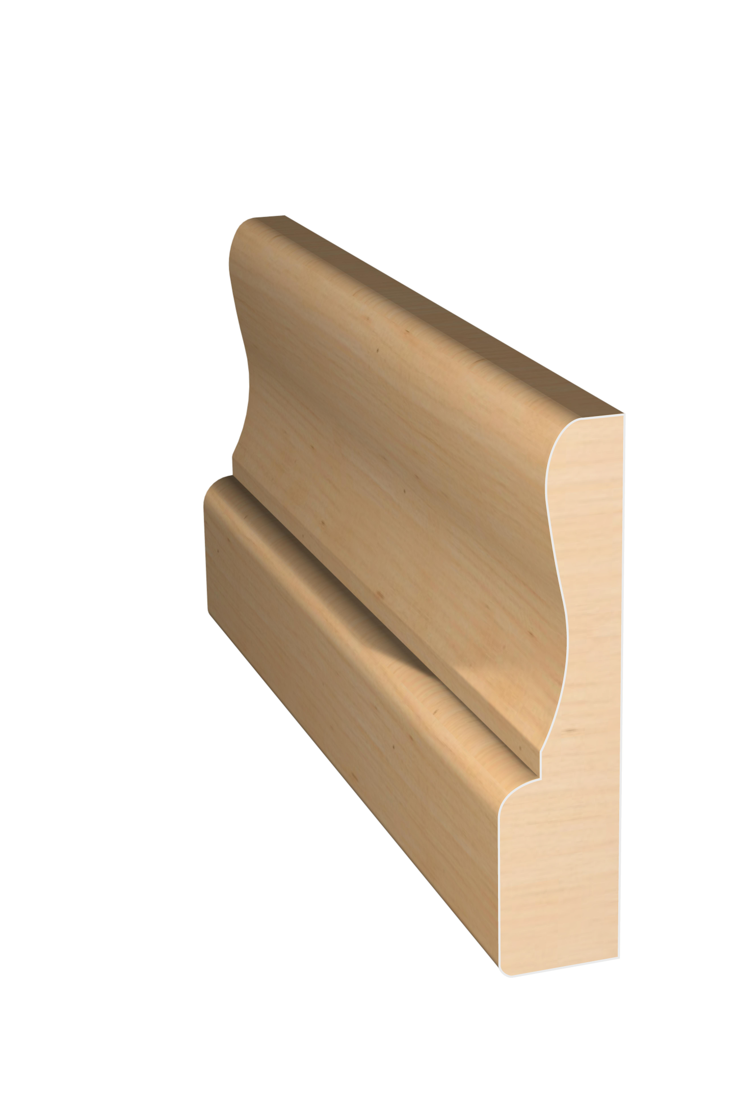 Three dimensional rendering of custom casing wood molding CAPL31 made by Public Lumber Company in Detroit.
