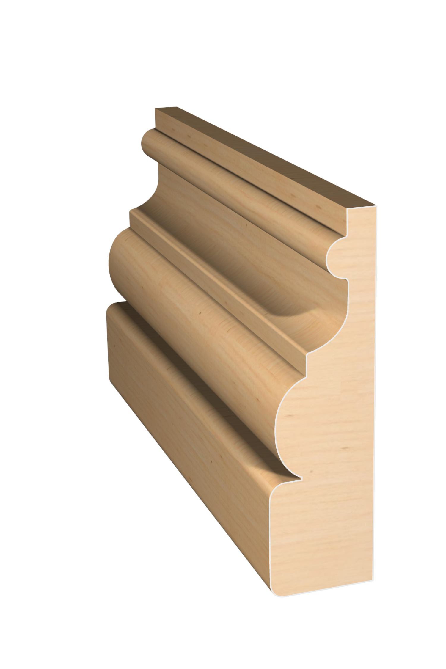 Three dimensional rendering of custom casing wood molding CAPL3121 made by Public Lumber Company in Detroit.