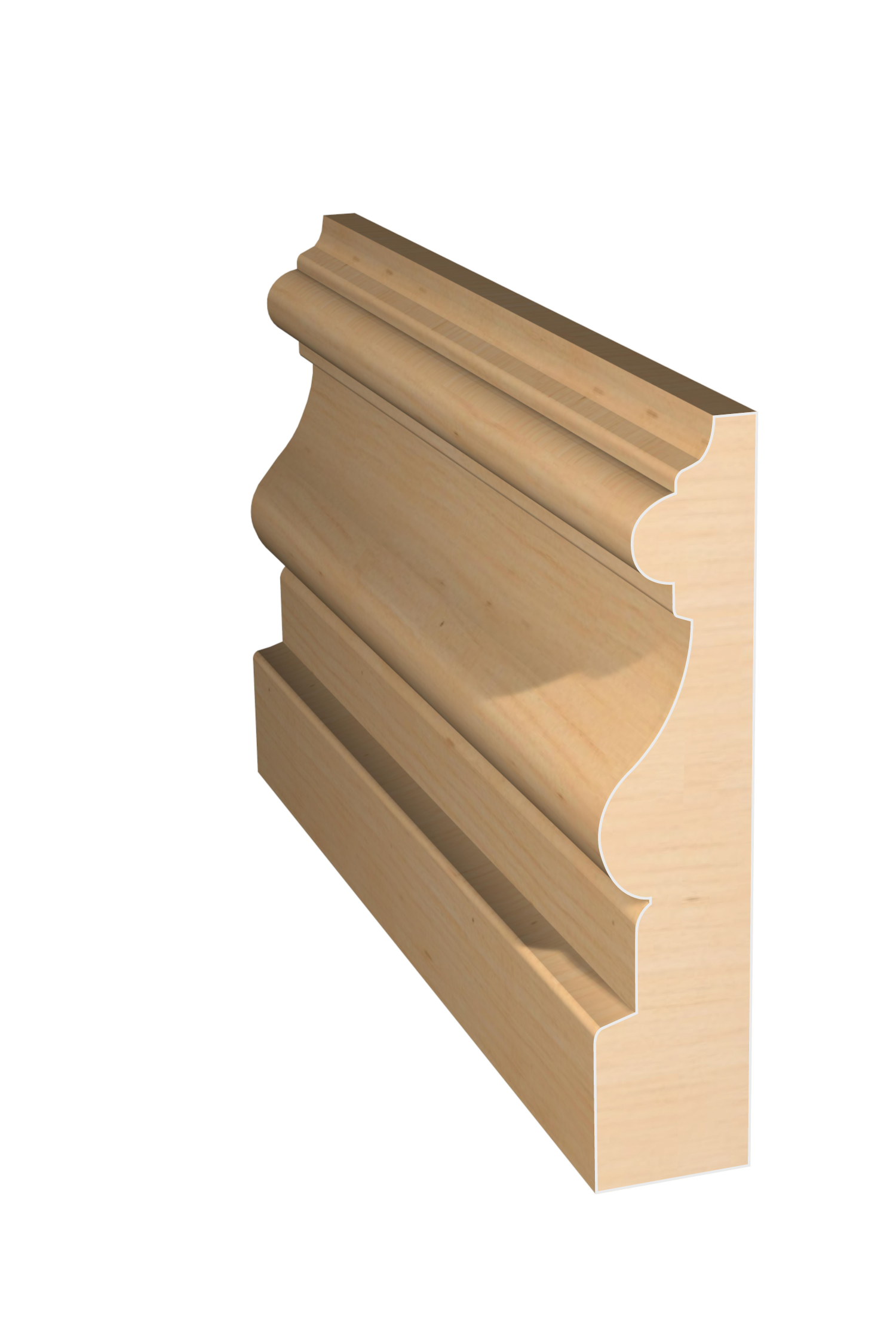 Three dimensional rendering of custom casing wood molding CAPL31224 made by Public Lumber Company in Detroit.