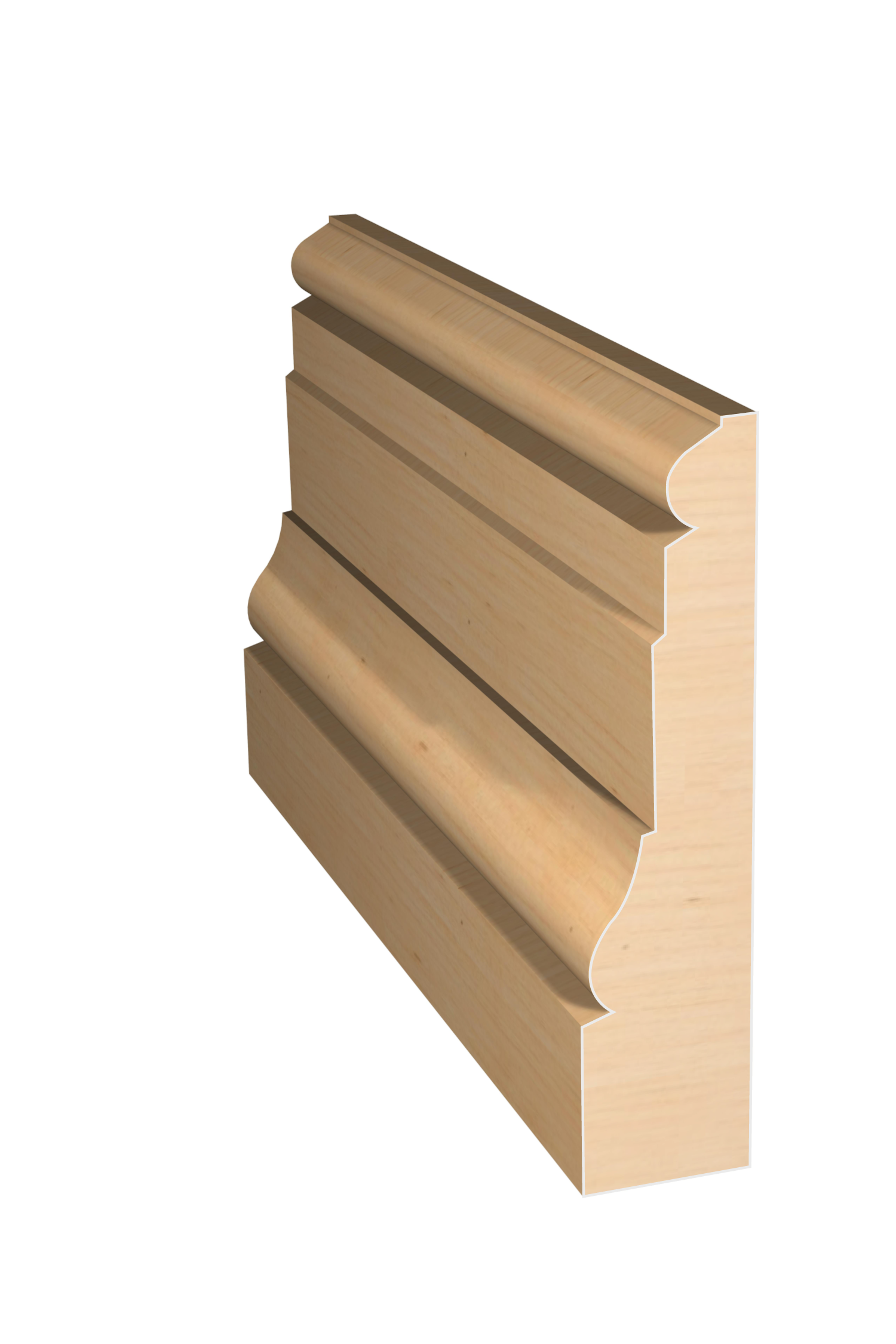 Three dimensional rendering of custom casing wood molding CAPL31237 made by Public Lumber Company in Detroit.