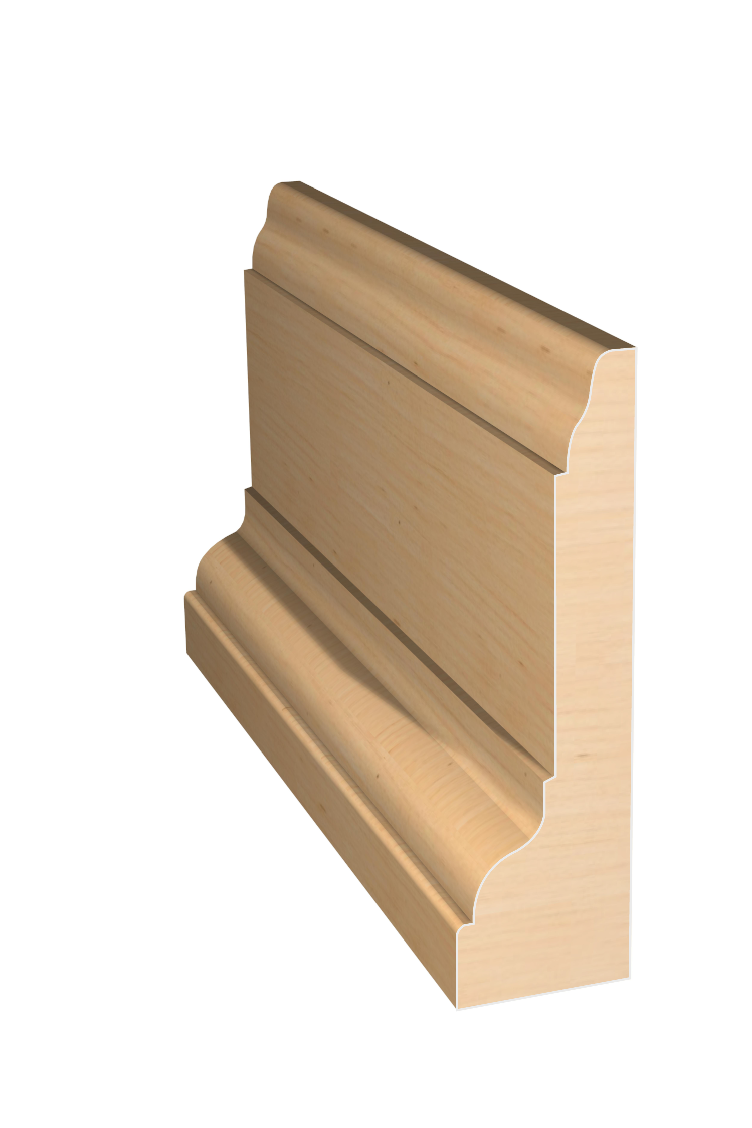 Three dimensional rendering of custom casing wood molding CAPL31240 made by Public Lumber Company in Detroit.