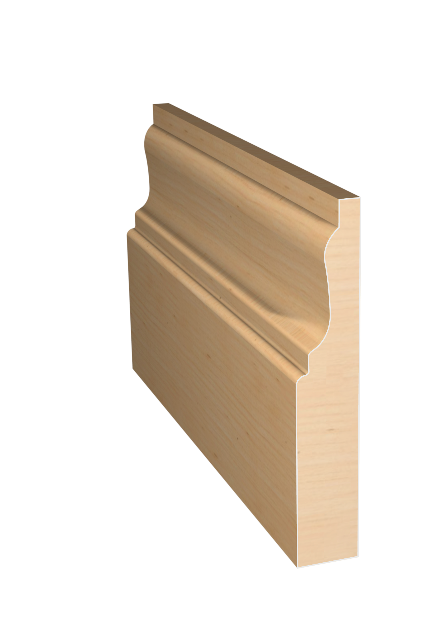 Three dimensional rendering of custom casing wood molding CAPL31268 made by Public Lumber Company in Detroit.
