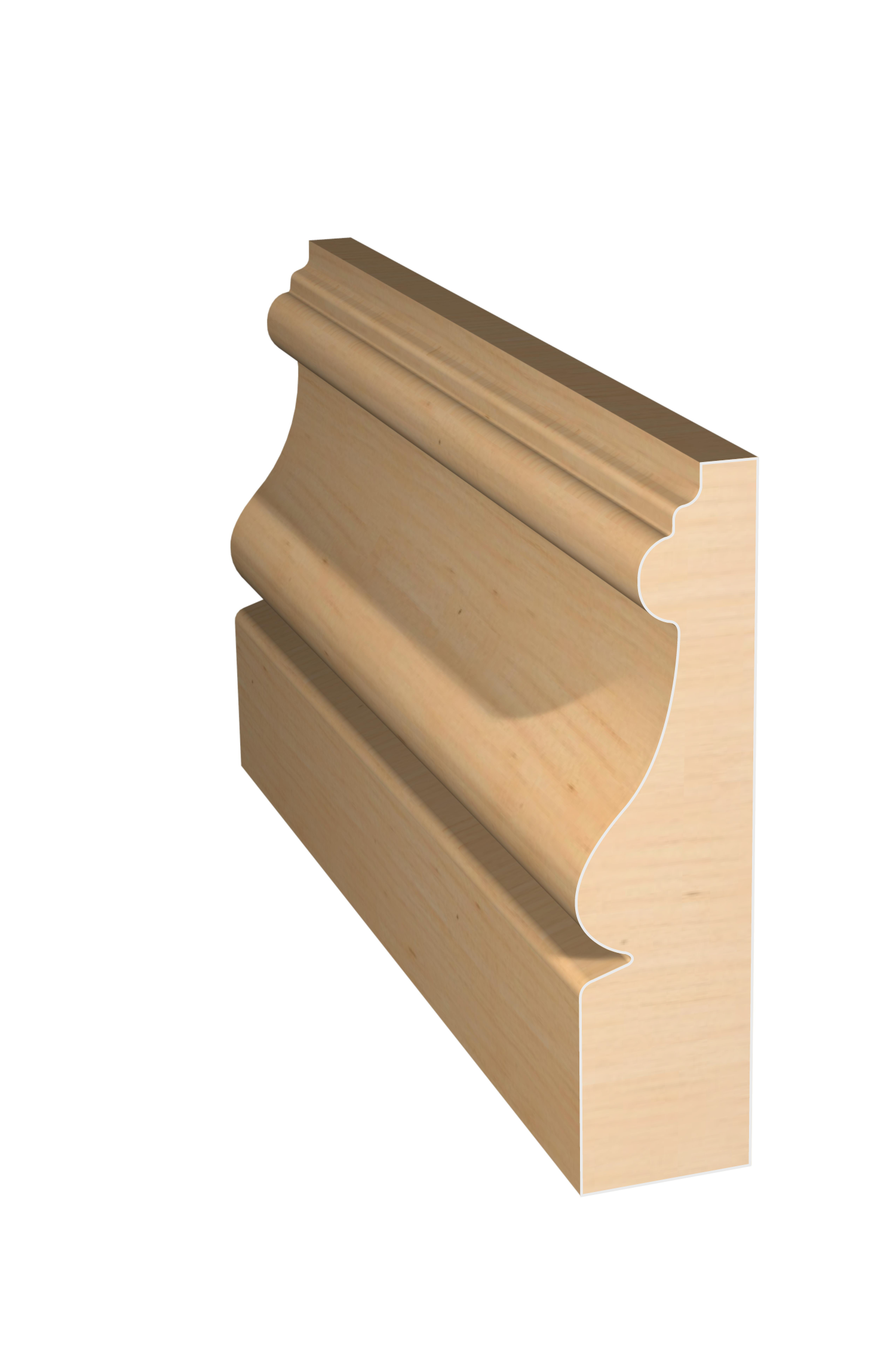Three dimensional rendering of custom casing wood molding CAPL31414 made by Public Lumber Company in Detroit.