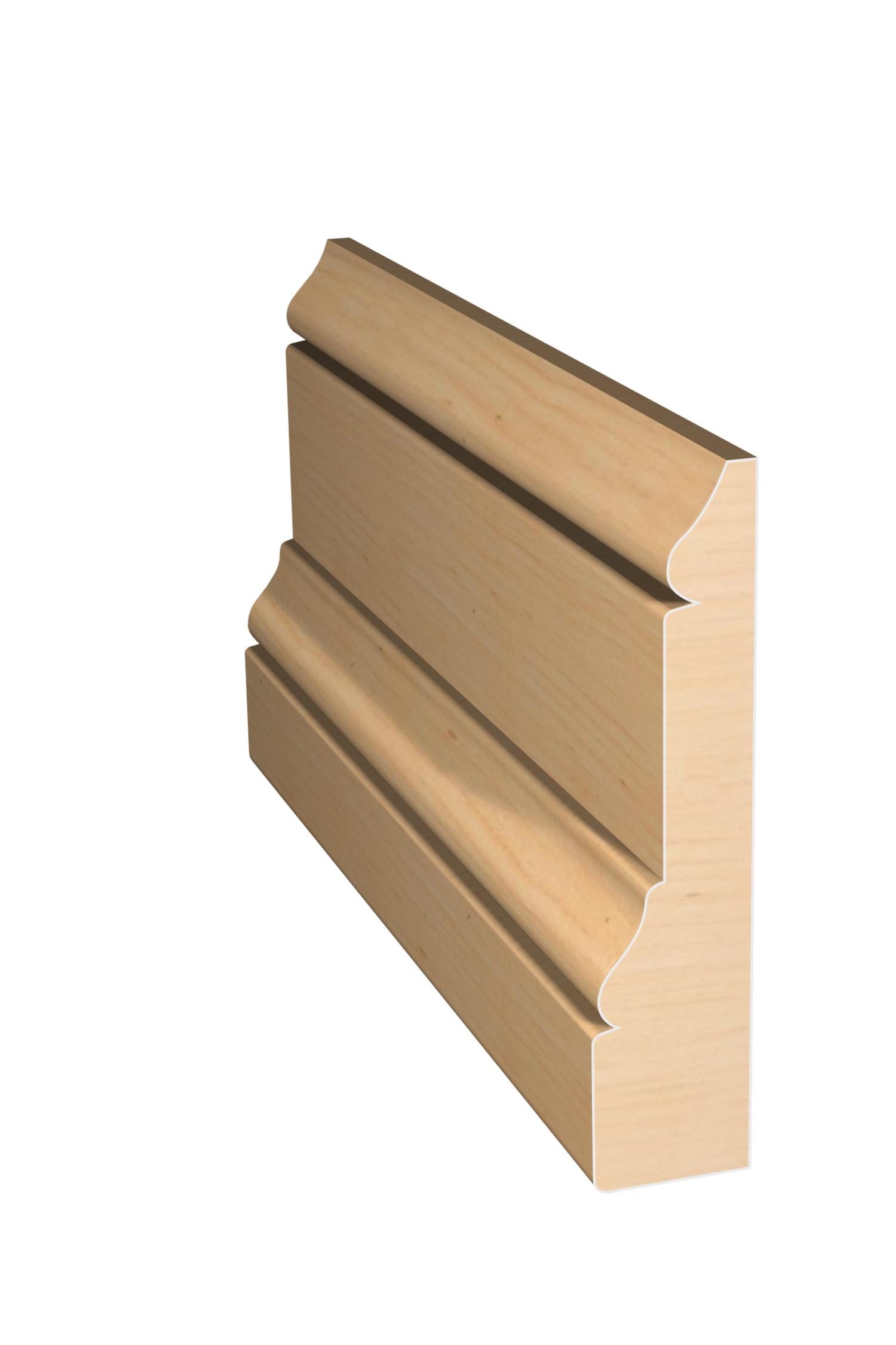 Three dimensional rendering of custom casing wood molding CAPL31428 made by Public Lumber Company in Detroit.