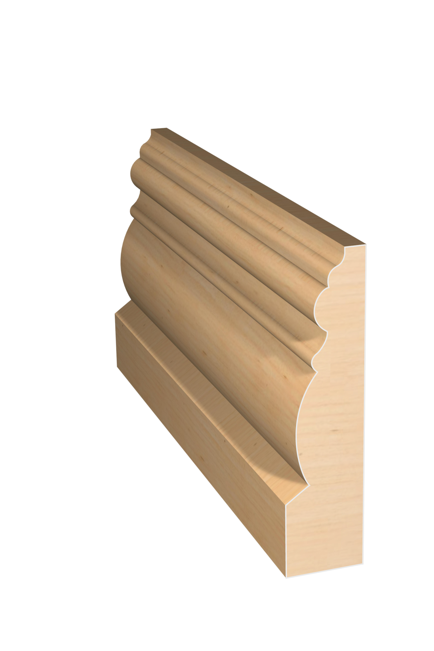 Three dimensional rendering of custom casing wood molding CAPL327 made by Public Lumber Company in Detroit.