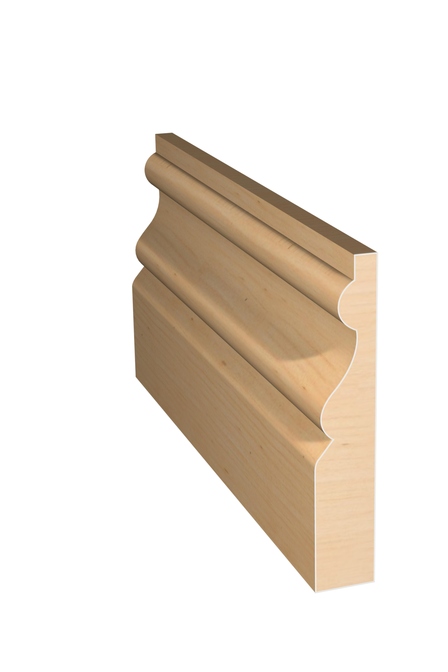 Three dimensional rendering of custom casing wood molding CAPL332 made by Public Lumber Company in Detroit.