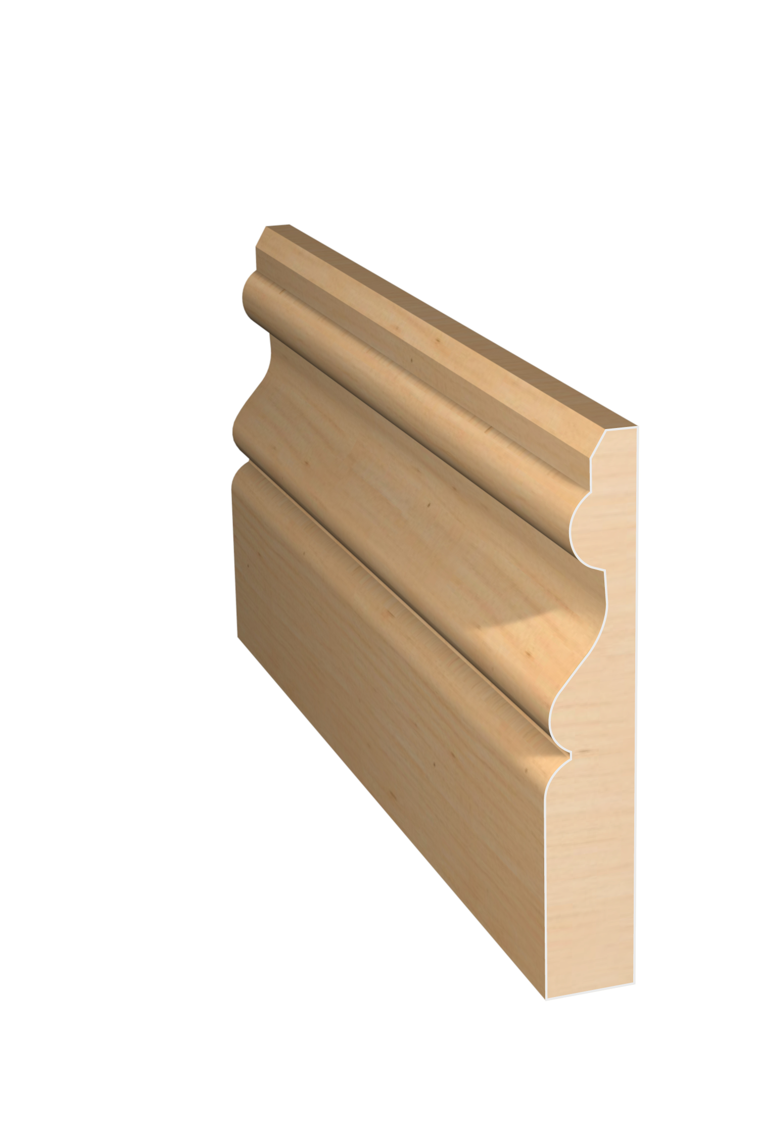 Three dimensional rendering of custom casing wood molding CAPL334 made by Public Lumber Company in Detroit.