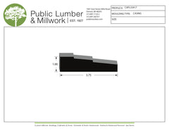Technical drawing of a molding profile with Public Lumber & Millwork branding.