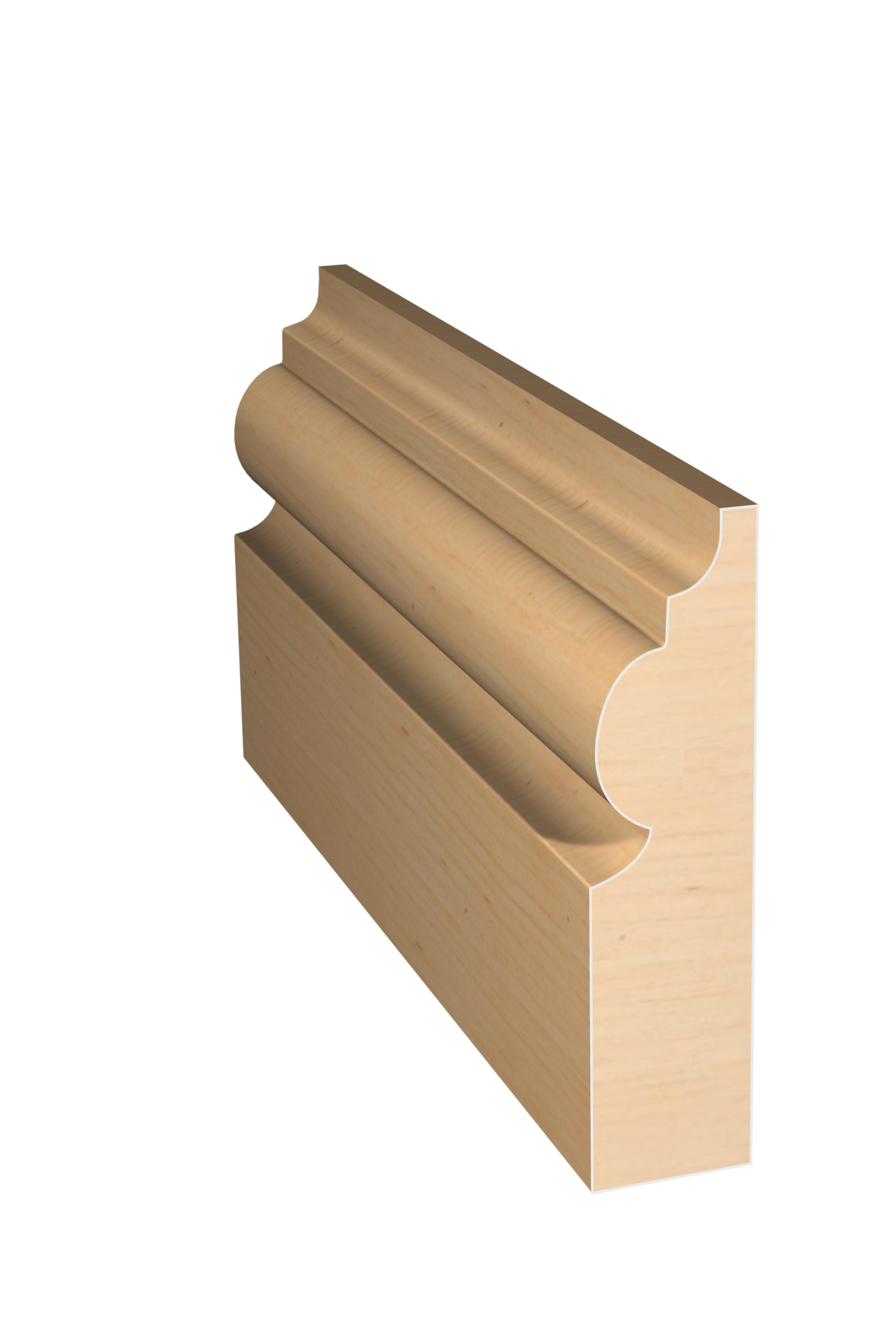 Three dimensional rendering of custom casing wood molding CAPL34 made by Public Lumber Company in Detroit.