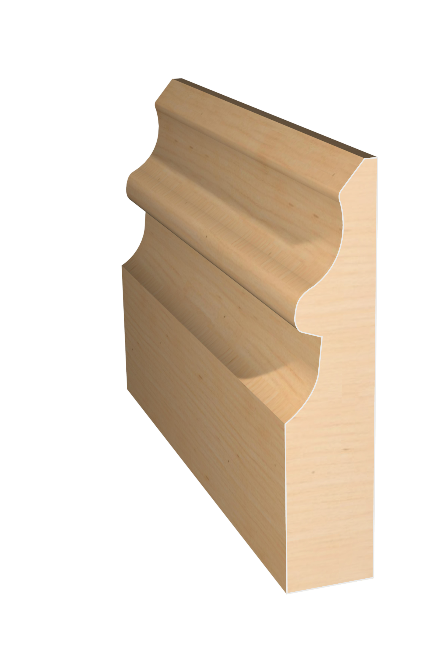 Three dimensional rendering of custom casing wood molding CAPL43 made by Public Lumber Company in Detroit.