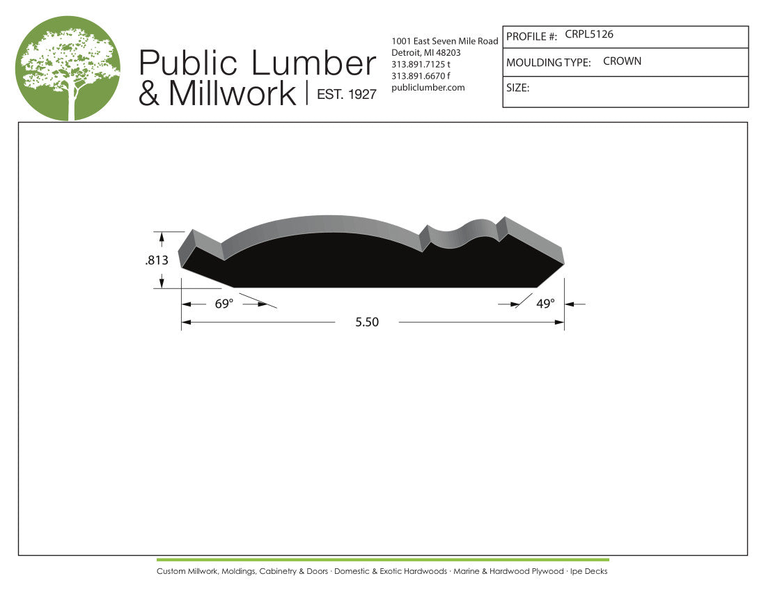 13/16"x5-1/2" Crown CRPL5126