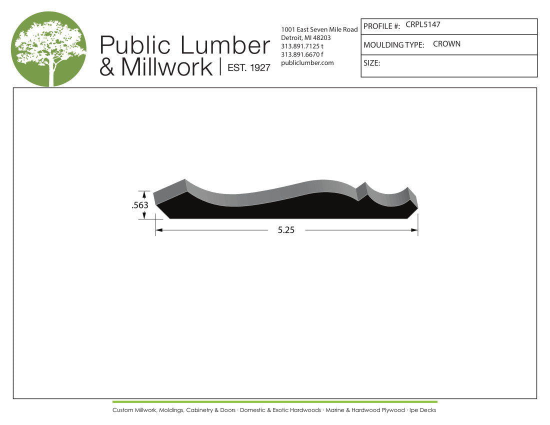 9/16"x5-1/4" Crown CRPL5147