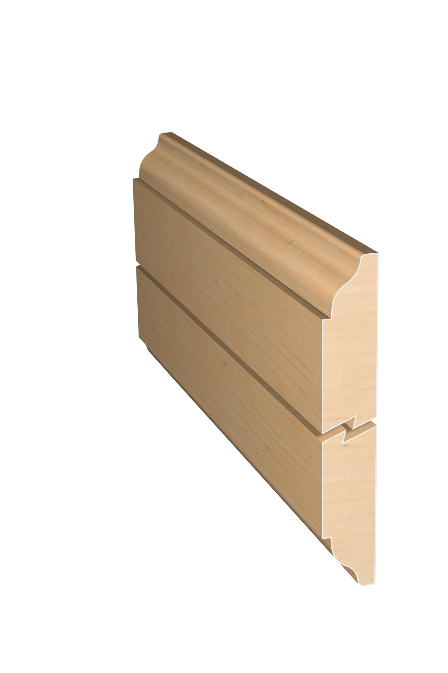 Three dimensional rendering of custom OG or ogee wood molding OGPL4 made by Public Lumber Company in Detroit.