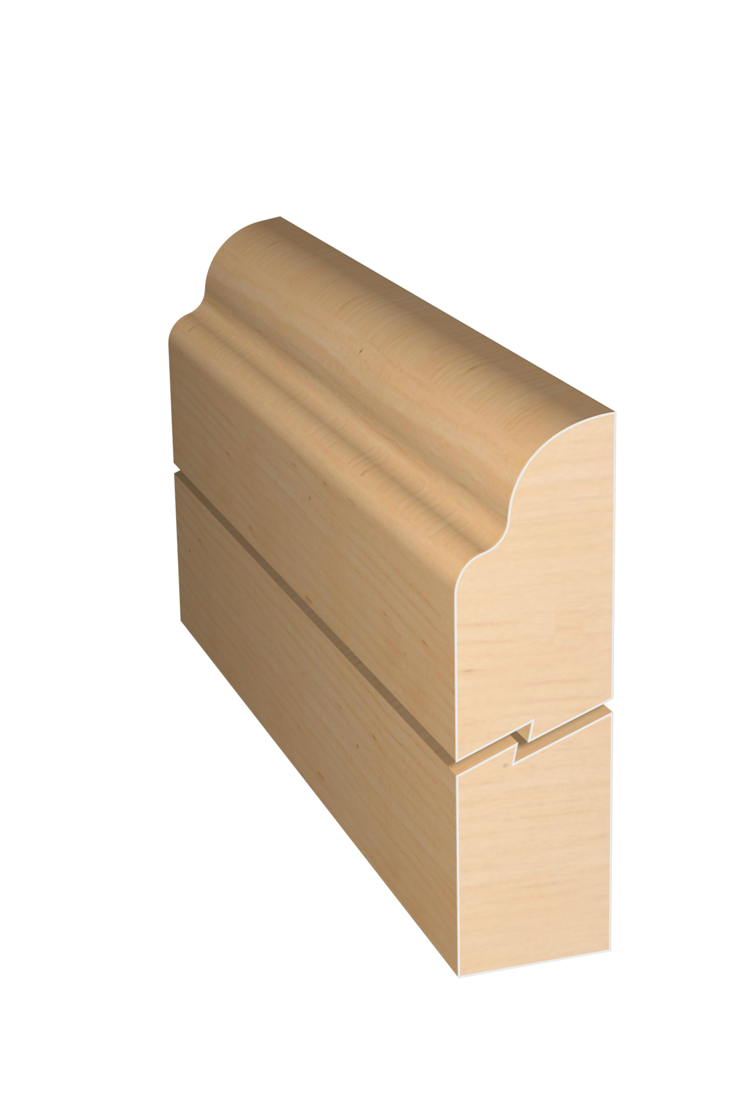 Three dimensional rendering of custom edge profile wood molding SKPL12 made by Public Lumber Company in Detroit.